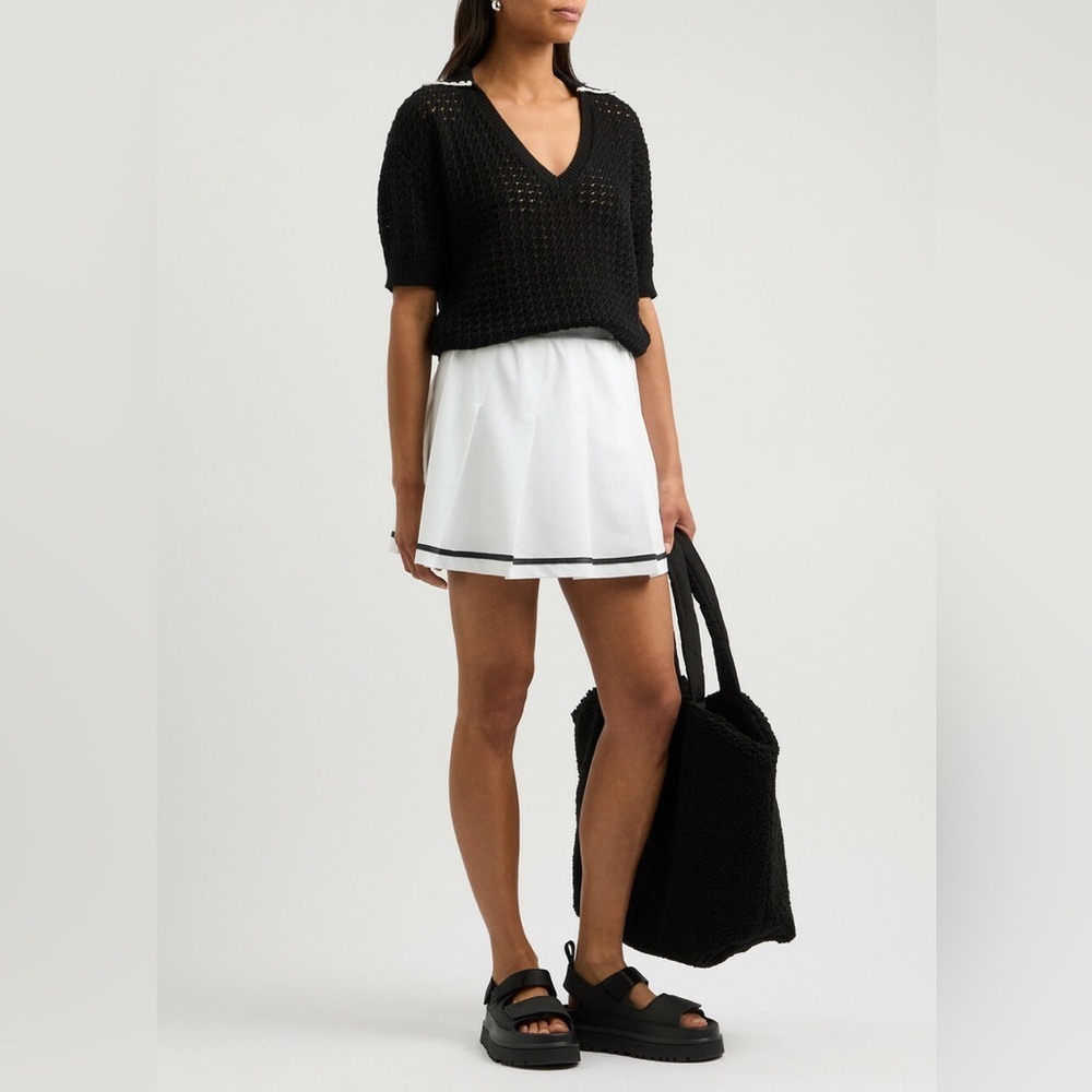 Varley Monte Open-knit Polo Shirt Black - Picture 3 of 4